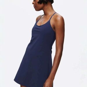 NAVY OUTFOOR VOICES DRESS